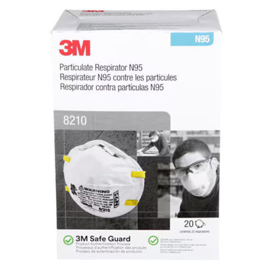 3M N95 8210 Particulate Respirator (20 Per Box) image 1